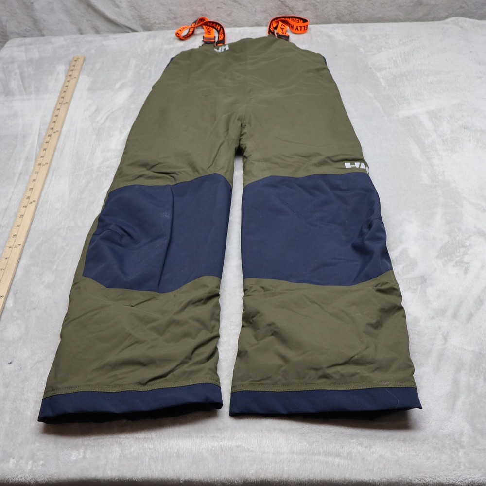 Helly Hansen Snow Pants Boys 140/10 Green Reinforced Ski Bibs Performance 32x25